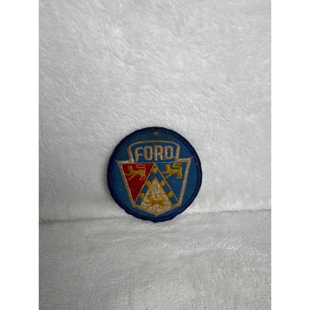 Vintage Ford Motor Shield Patch Crest Lions Auto Service Uniform OS Blue Good